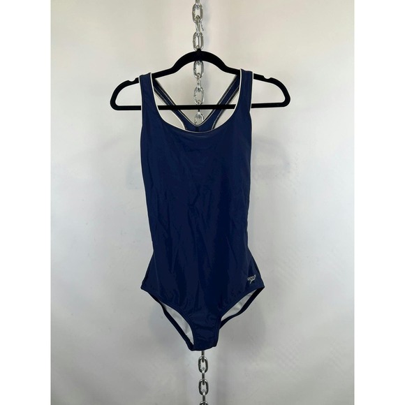 NWT Speedo Navy One‎ Piece Swimsuit Size Medium NEW - Picture 1 of 6